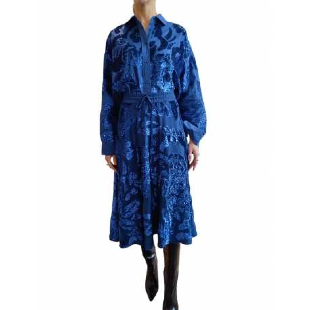 Essentiel Antwerp Koningsblauwe Paillettenbloem Rok Blue Dames