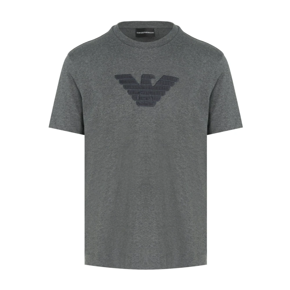 Emporio Armani Katoenen T-shirt met branding in grijs Gray Heren