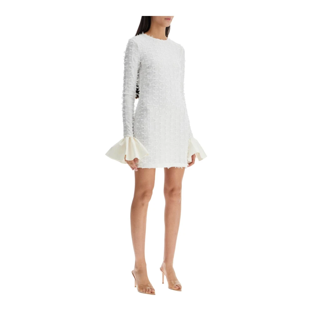 Rotate Birger Christensen Mini Jurk van Mesh met Strikjes White Dames