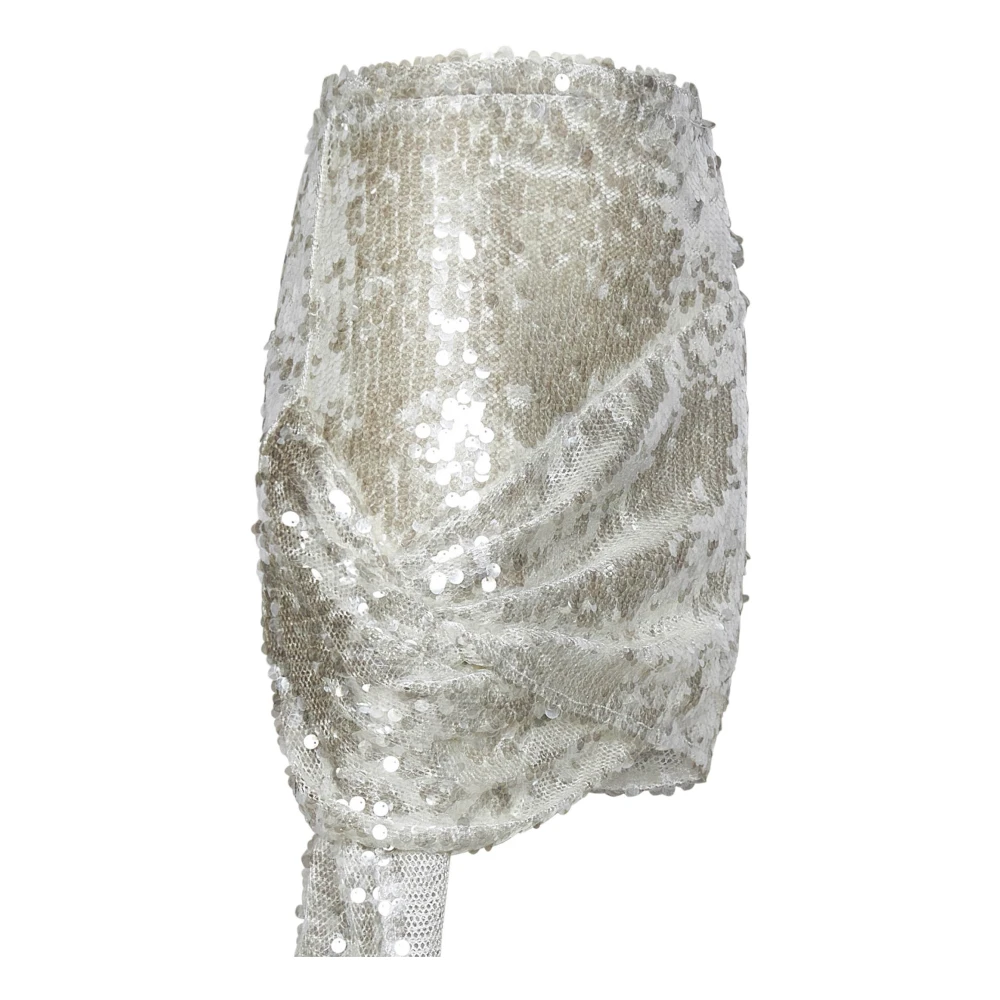 Coperni Witte Doorschijnende Pailletten Asymmetrische Minirok White Dames