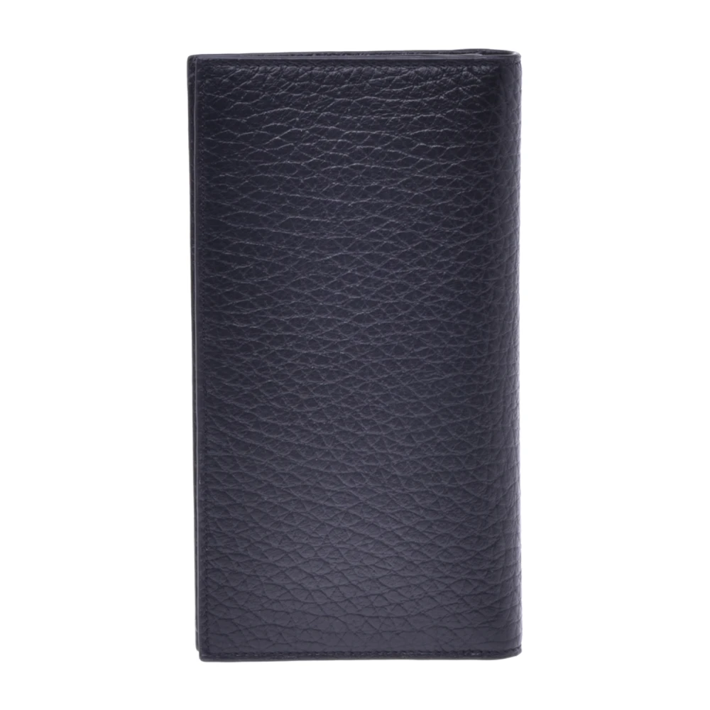 Baldinini Document holder in black tumbled leather Black Heren
