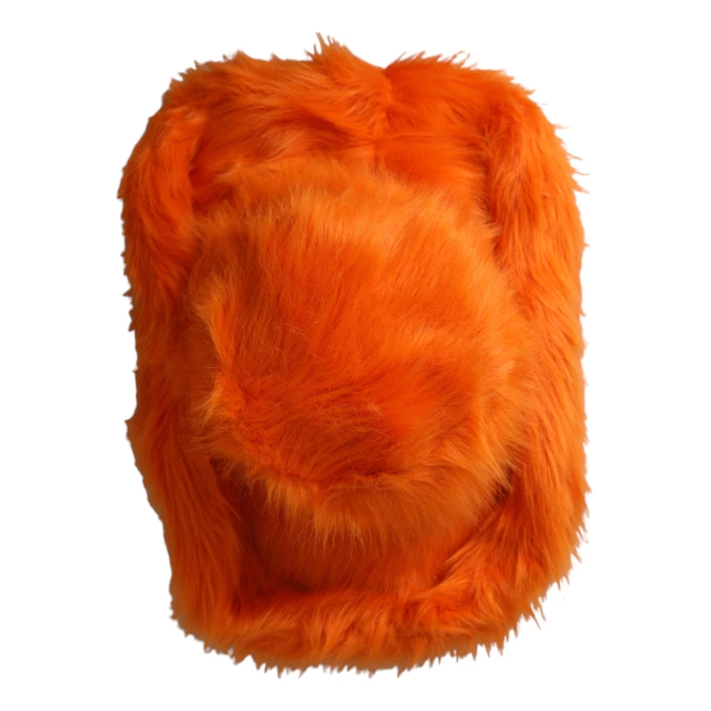 Dolce & Gabbana Oranje Faux Fur Fedora Hoed Orange Dames
