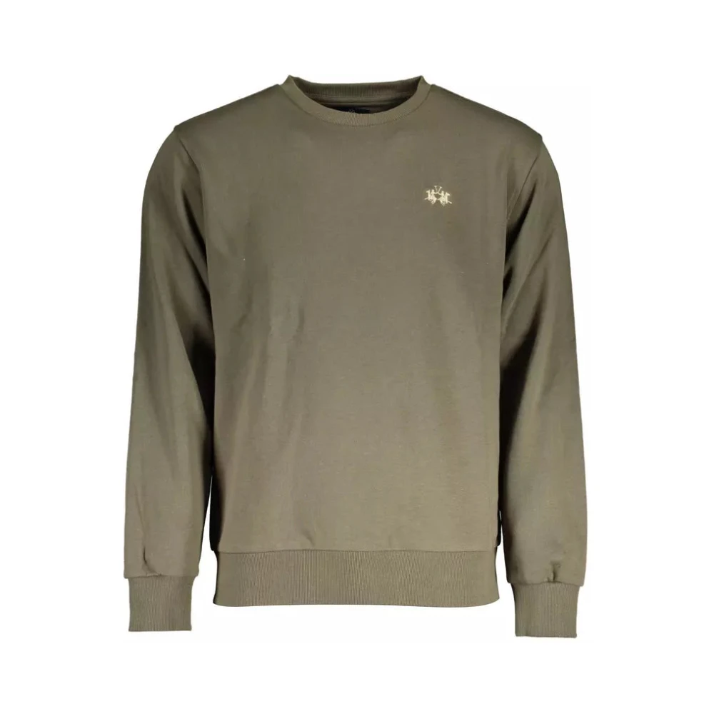 La Martina Men's Green Elegant Sweatshirt With Contrasting Details