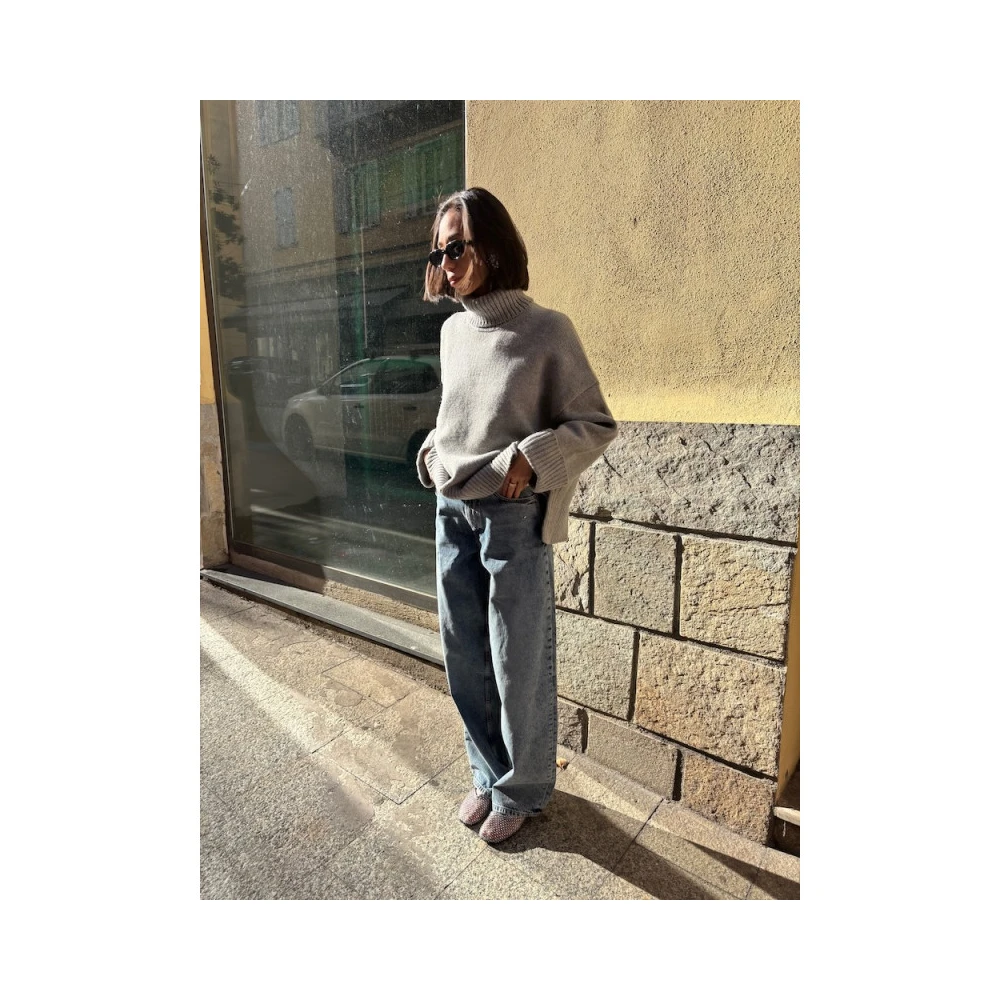 Samsøe Oversized Coltrui Wollen Trui Gray Dames