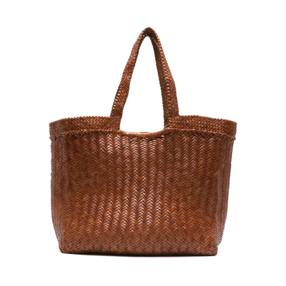 Dragon Diffusion Karamelbruin Leren Geweven Tote Tas Brown Dames