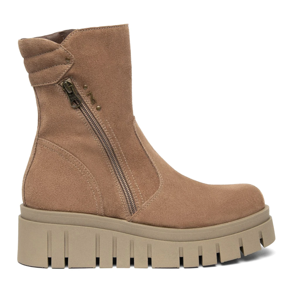 Nerogiardini Women's Beige Suede Ankle Boots - Ankle Boots - 6 Uk - Shoes