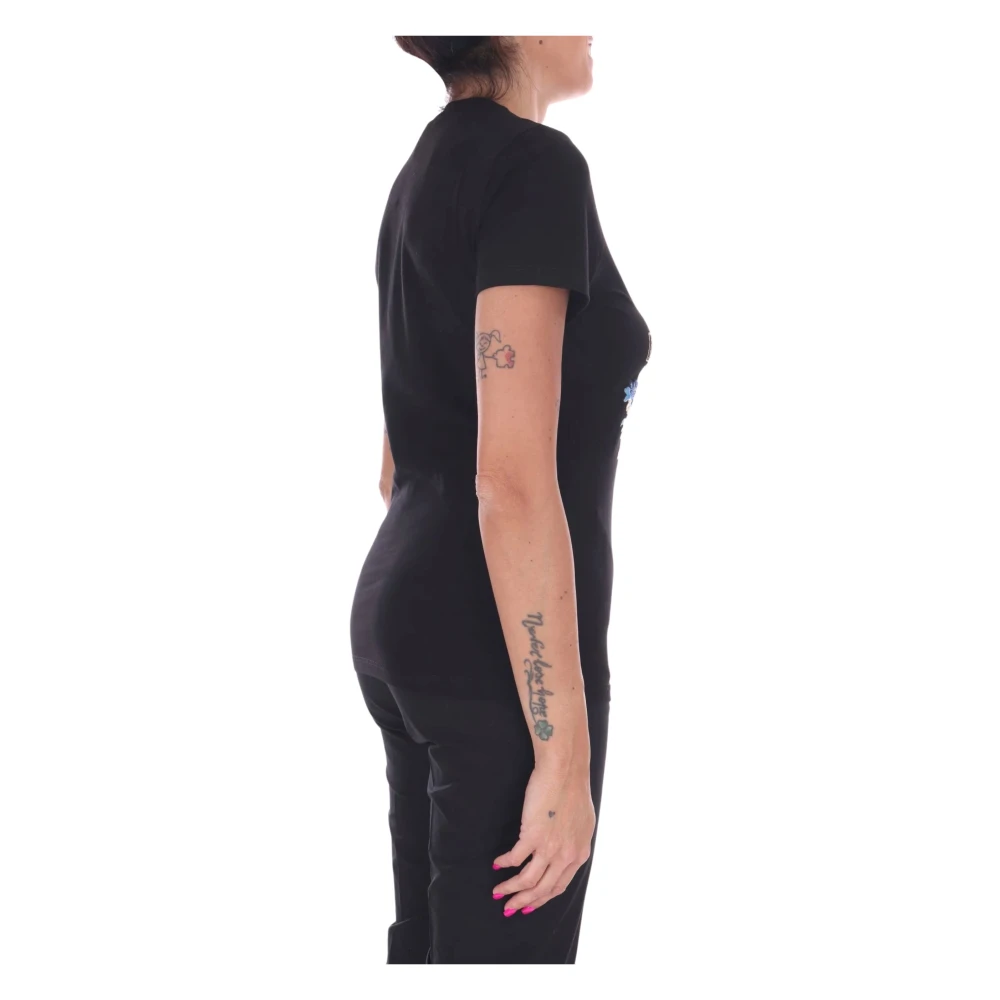 Liu Jo Bloemenprint T-shirt met korte mouwen Black Dames