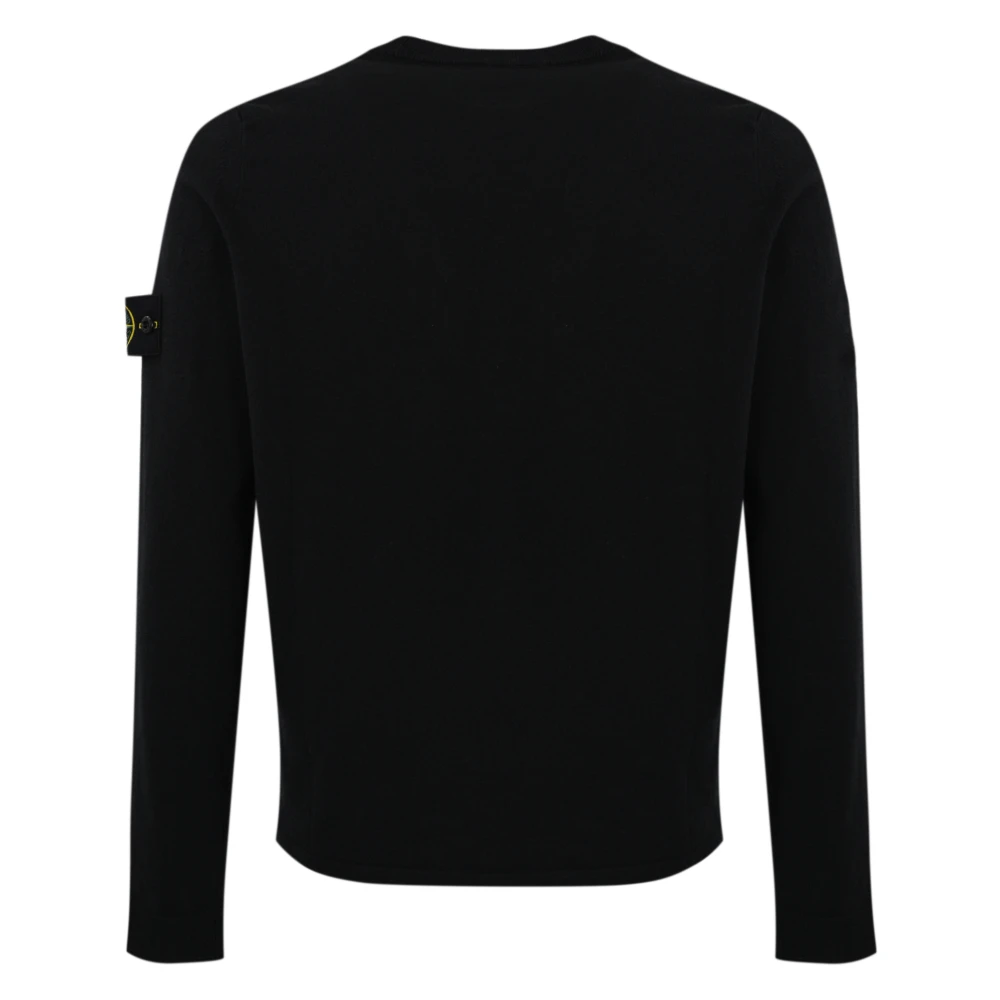 Stone Island Blauwe Katoenen Trui Ribgebreid Blue Heren