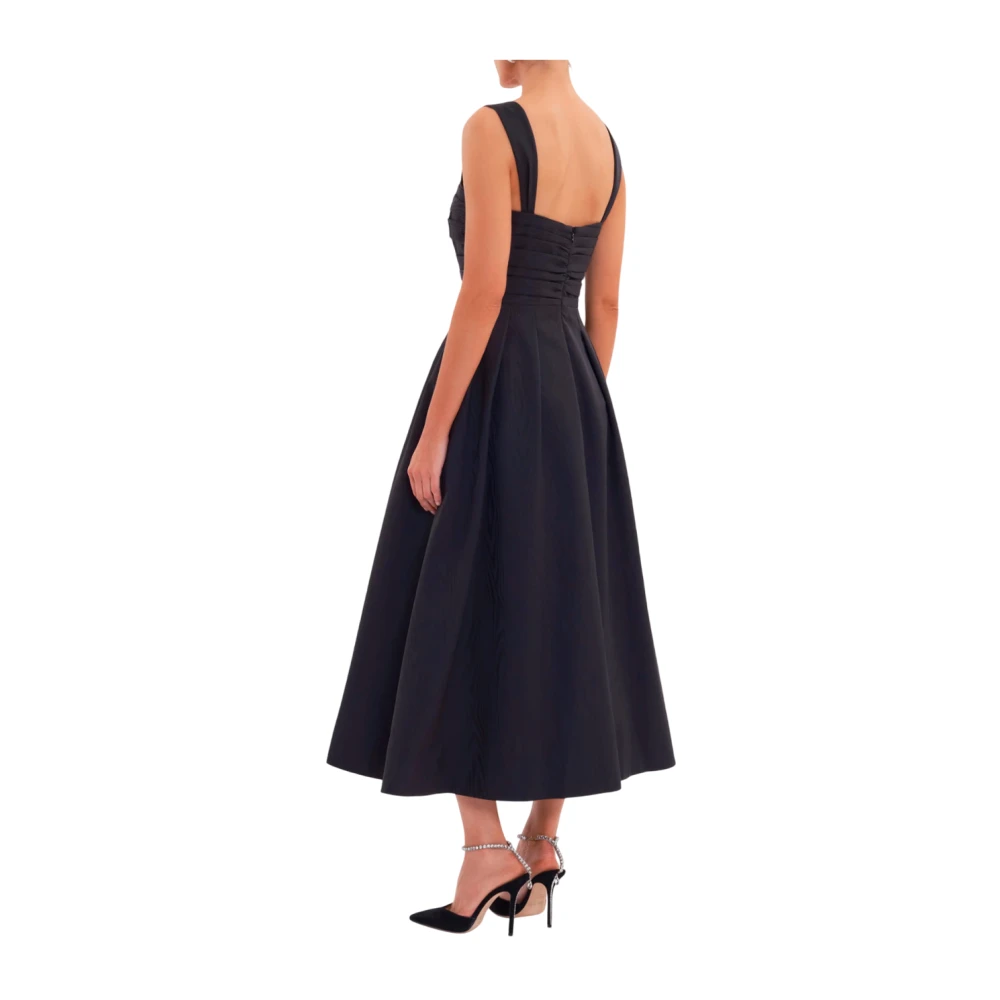 Rebecca Vallance Elegante Strap Midi Jurk met Diamanten Strik Detail Black Dames