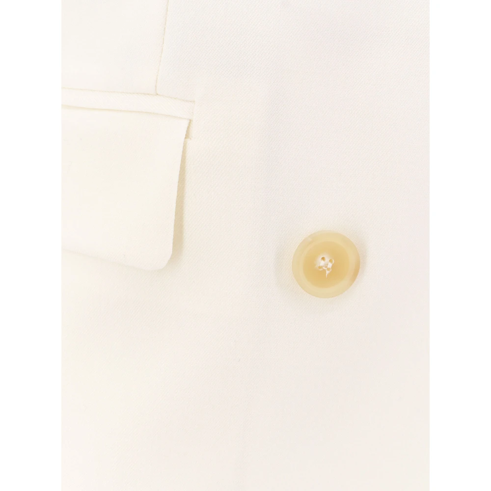 Erika Cavallini Dubbelrijige wollen blazer White Dames