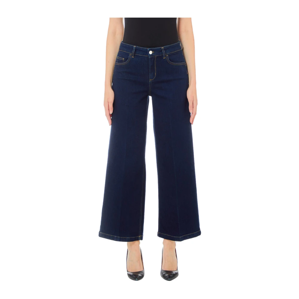Liu Jo Blå Denim Wide Cropped Jeans