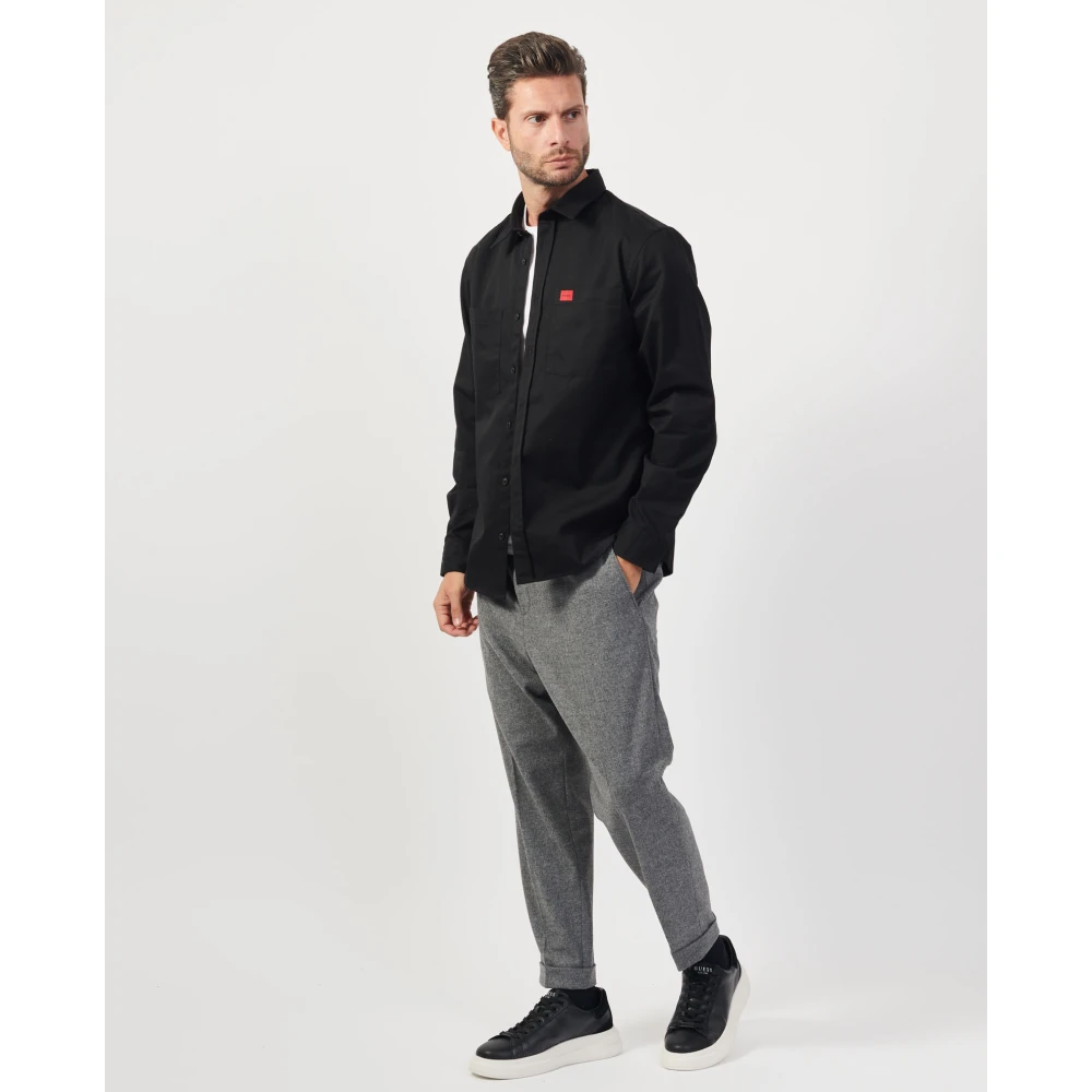 Hugo Boss Zwarte Casual Overhemden Black Heren