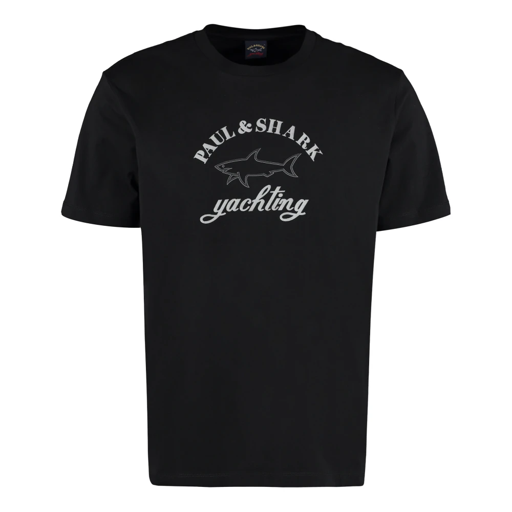 Paul & Shark Präglad bomulls-T-shirt Black, Herr