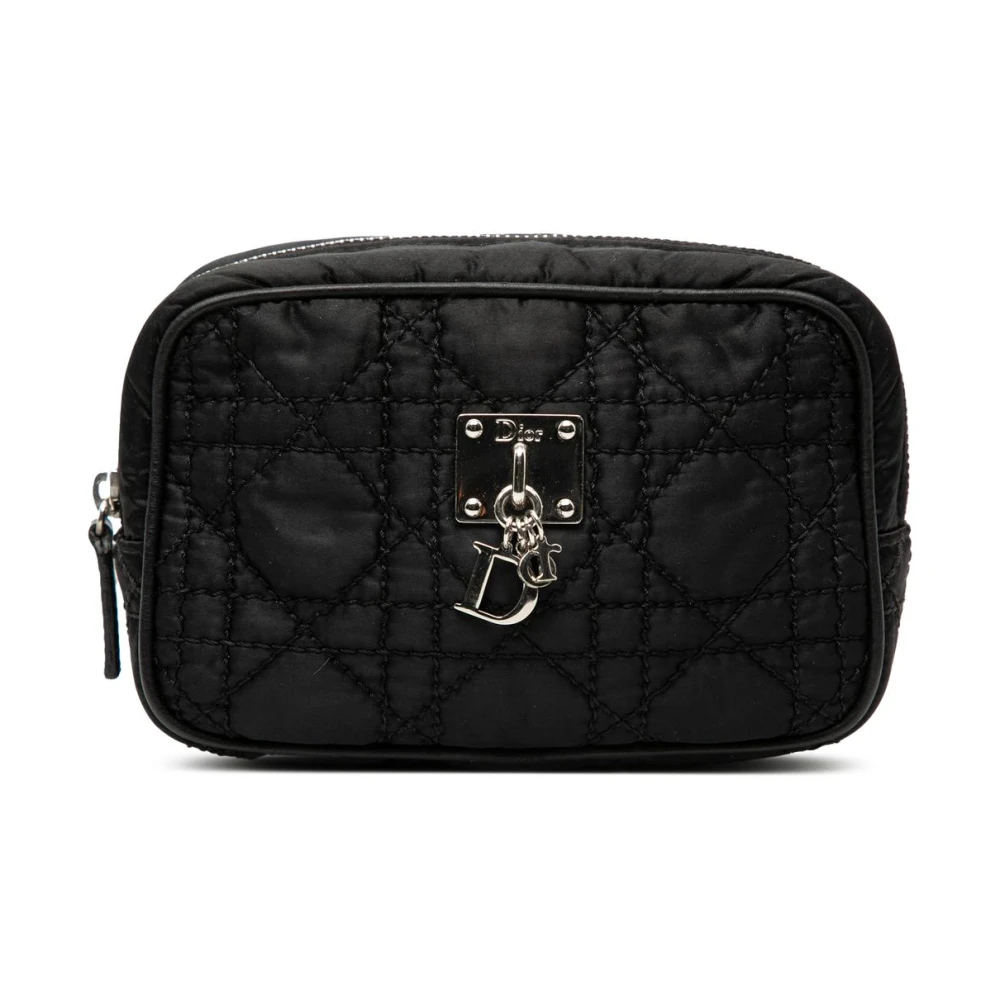Dior Vintage Women's Black Pre-Owned Quilted Pouch