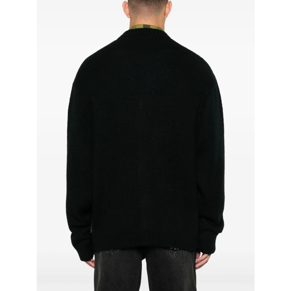 Carhartt WIP Geborstelde Gebreide Vest met Vlaglabel Black Heren