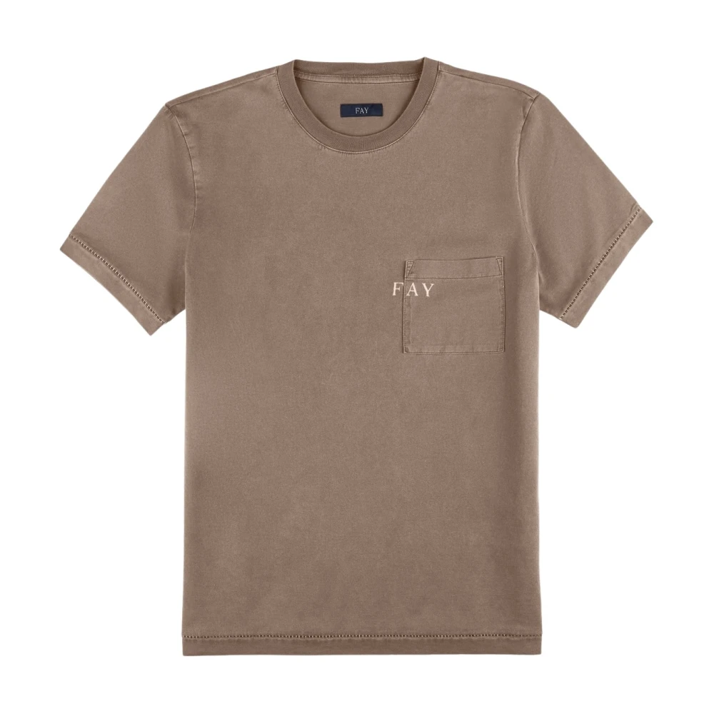 Fay - Tops > T-Shirts - Brown - Fay - Modalova