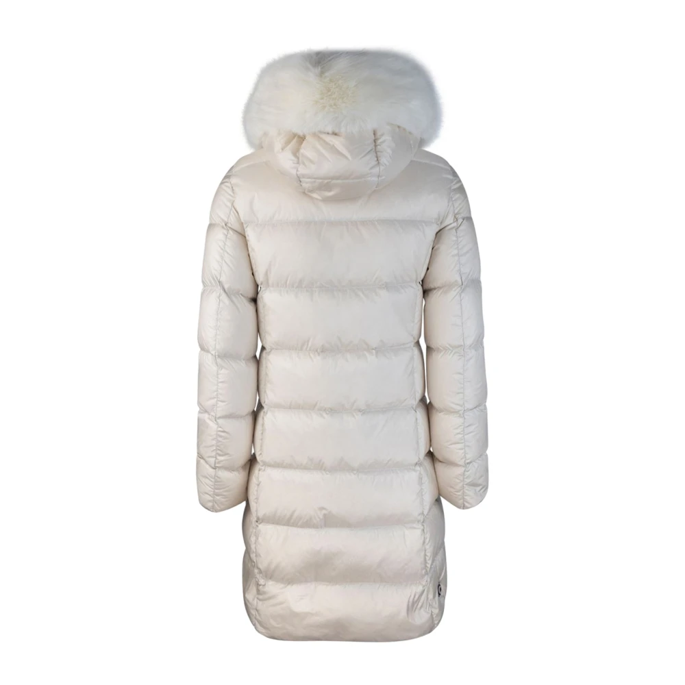 Colmar Glanzend Mid-Length Parka met Capuchon White Dames