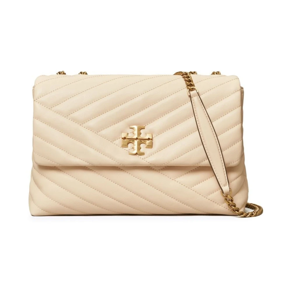TORY BURCH Gewatteerde Leren Schoudertas Roomwit Beige Dames