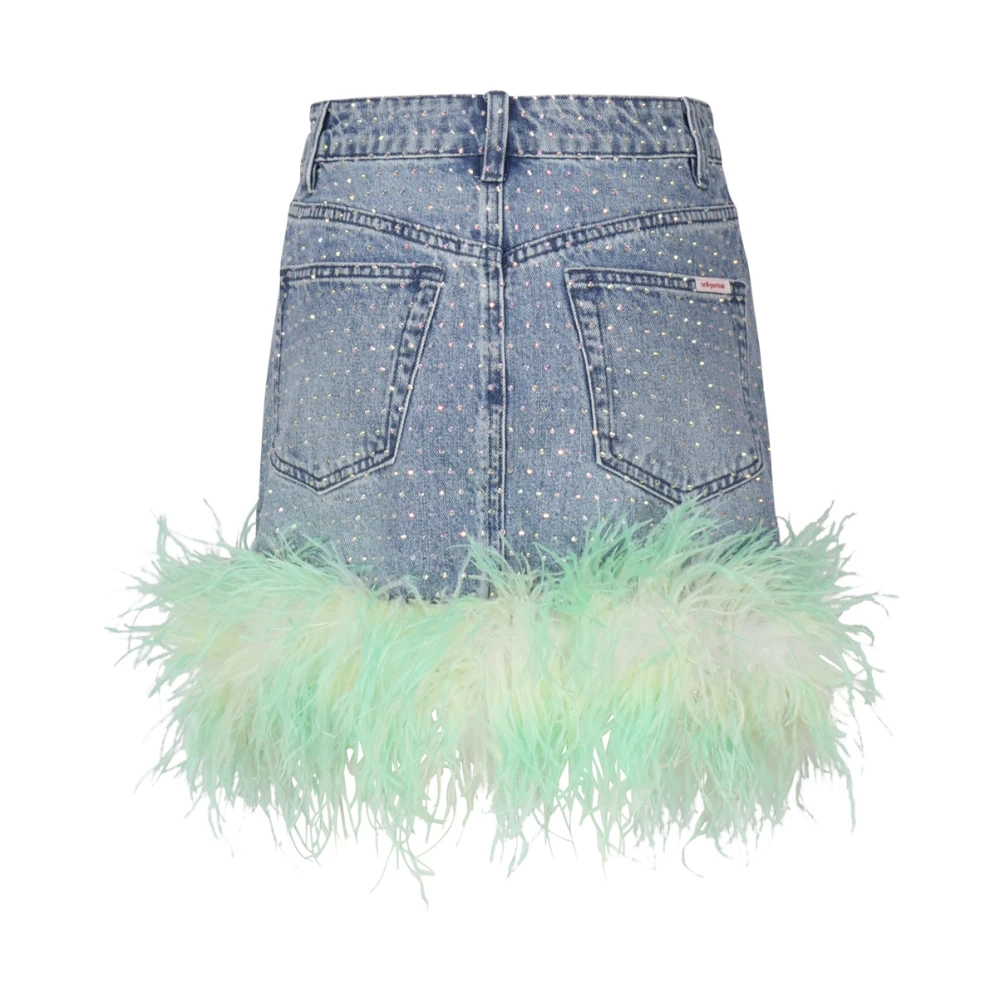 Self Portrait Rok met strass-steentjes Blue Dames