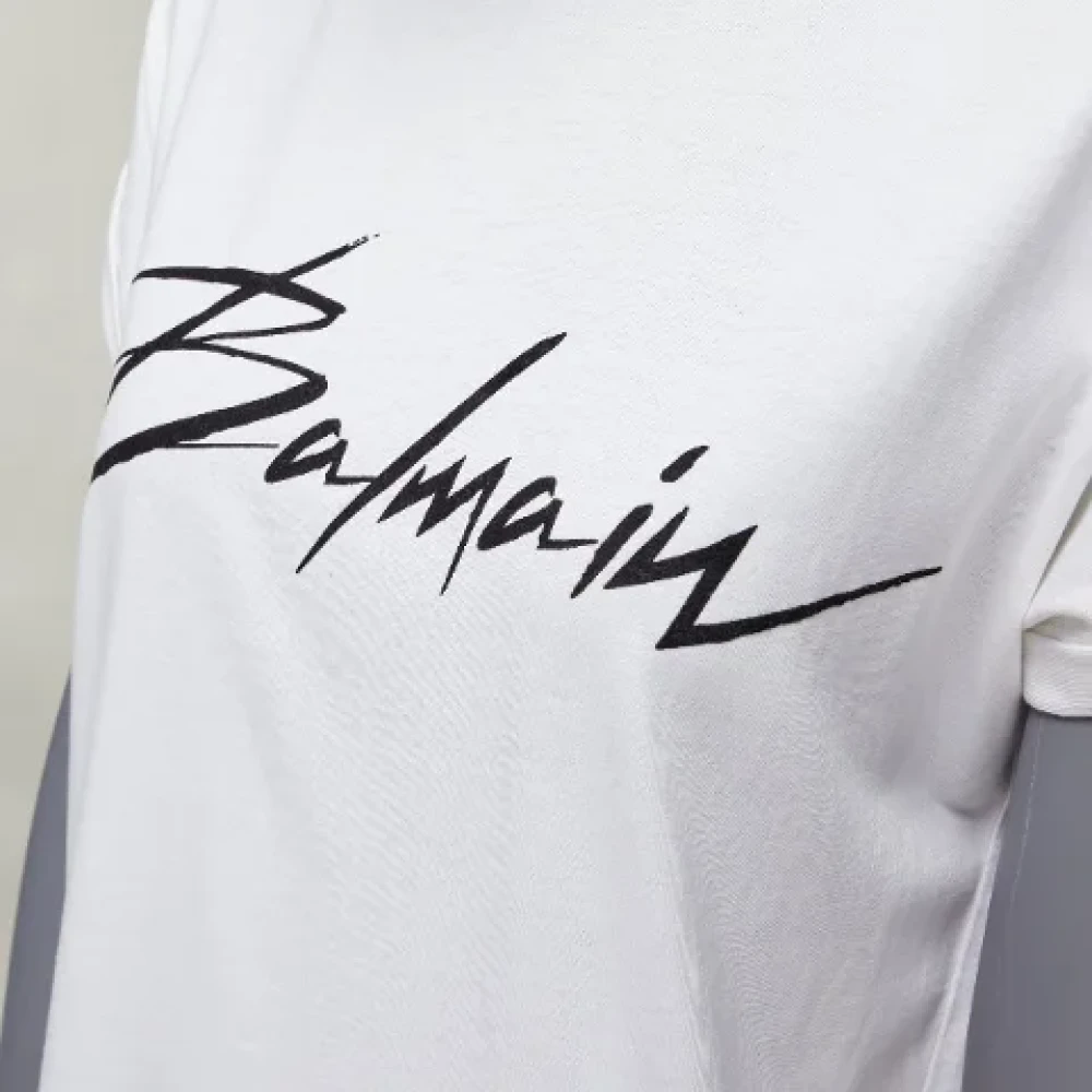 Balmain Pre-owned Cotton tops White Dames