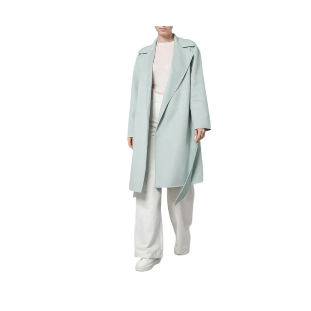 Max Mara Studio Elegante Wollen Jas Green Dames