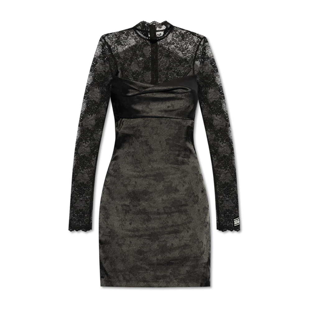 Versace Jeans Couture Gemengde Stof Jurk Black Dames