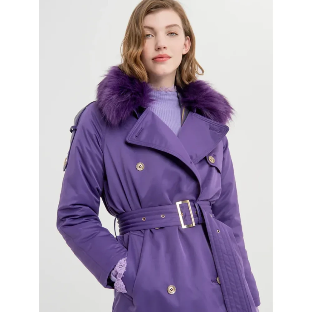 Fracomina Violet Trench Jas Purple Dames
