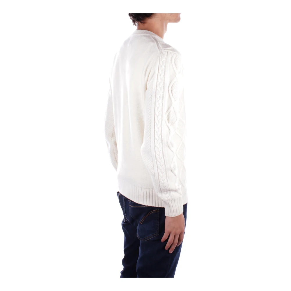 Guess Witte Logo Front Sweater White Heren