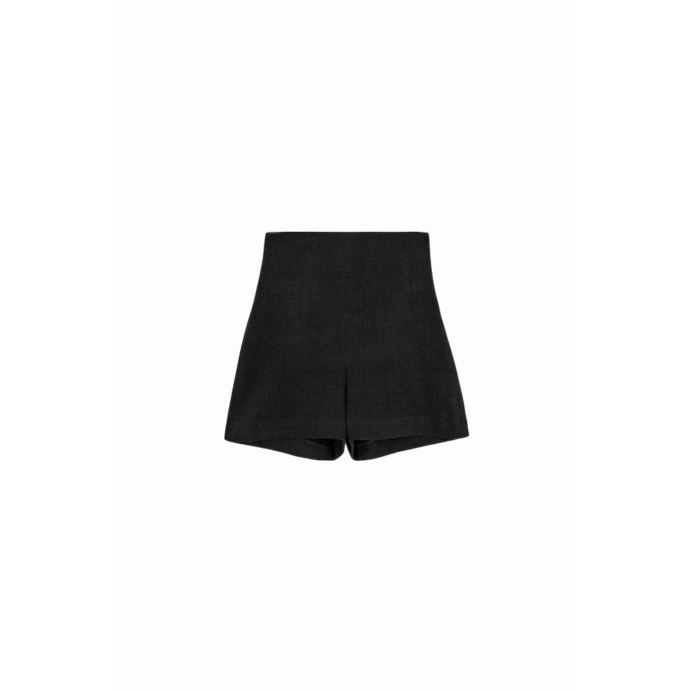 Cortana Grow shorts in linnen en viscose in zwart kleur Black Dames