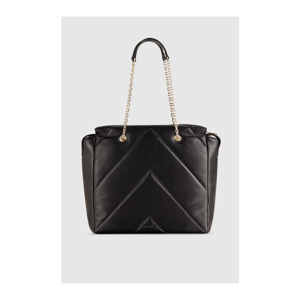 PATRIZIA PEPE Leren emmer tas met rits Black Dames