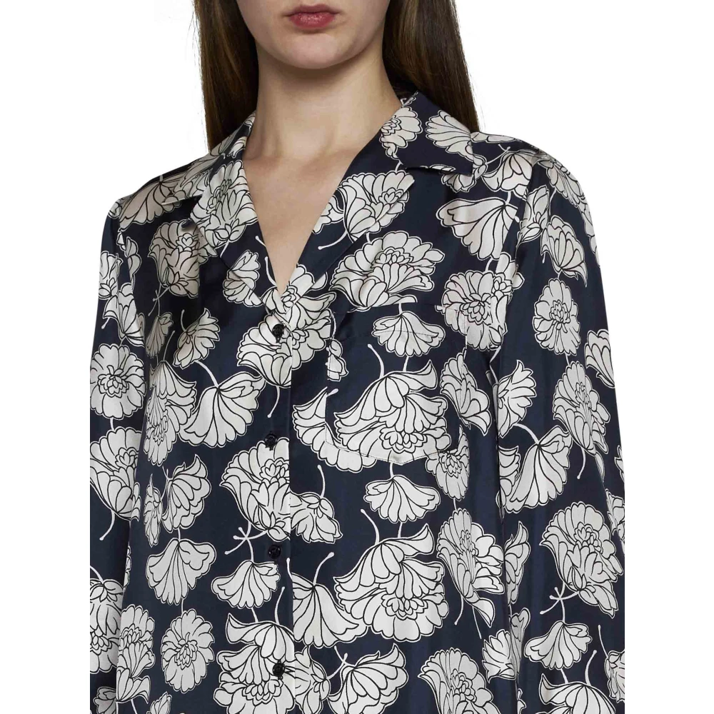 Max Mara Weekend Dahlia Print Zijden Overhemd Multicolor Dames