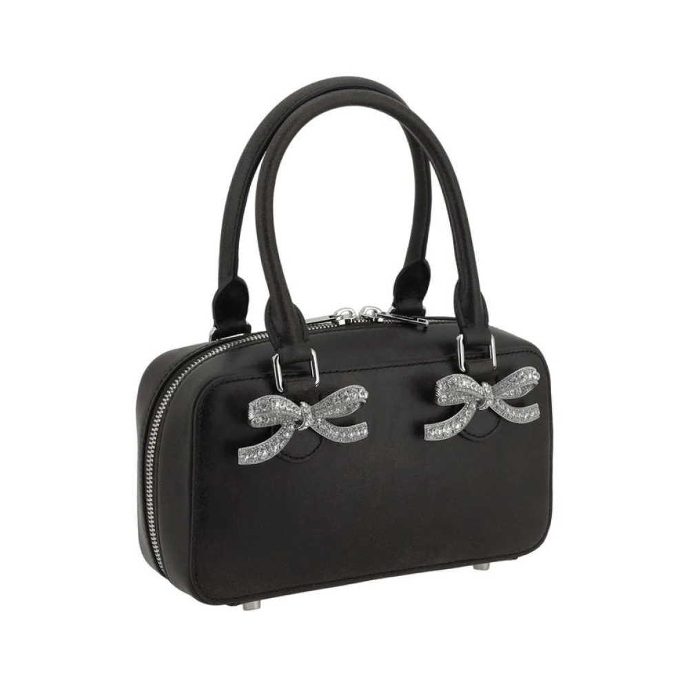 Self Portrait Zwarte Distressed Handtas met Strass Kwasten Black Dames