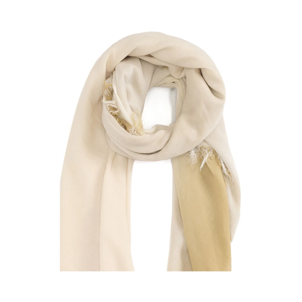 Fabiana Filippi Beige Gradiënt Effect Rafelrand Sjaal Multicolor Dames
