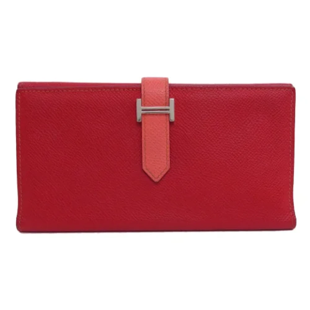 Hermès Vintage Pre-owned Leather wallets Red Dames