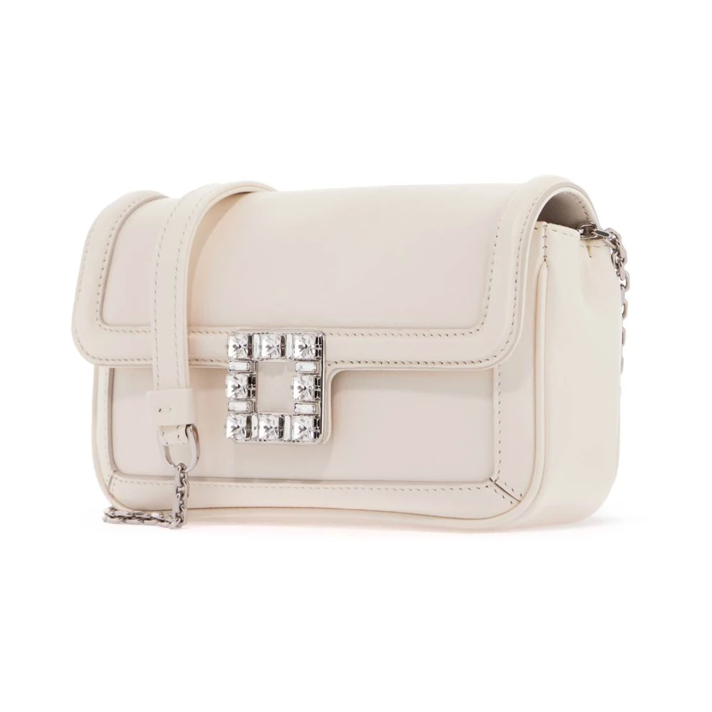 Roger Vivier Kristallen Gesp Clutch Tas White Dames