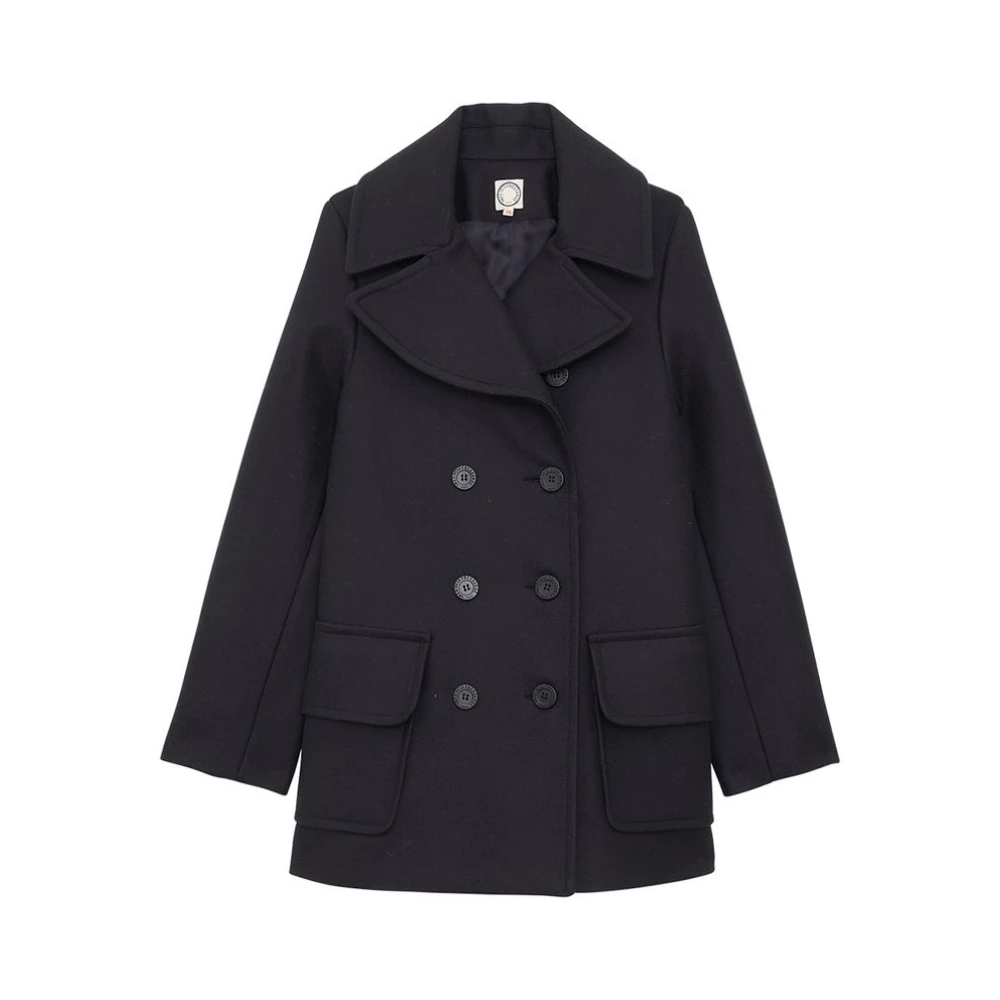 Ines De La Fressange Paris Donkerblauwe visgraatwollen erwtjas Blue Dames