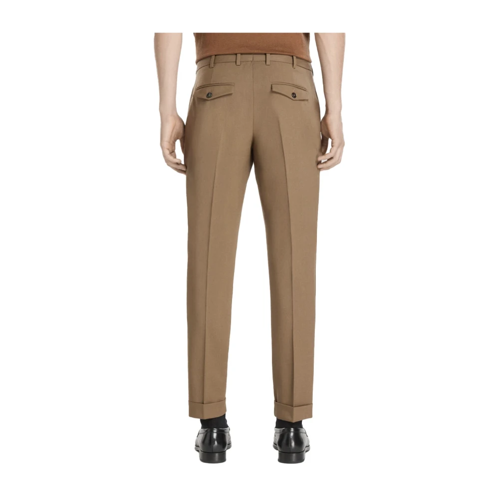 PT Torino Relaxte wollen broek enkel lengte Brown Heren