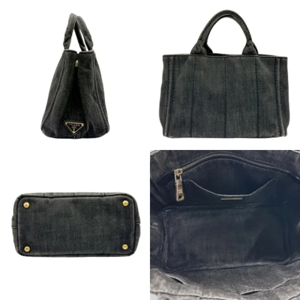 Prada Vintage Pre-owned Canvas prada-bags Gray Dames
