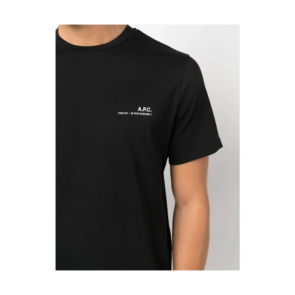 A.p.c. Logo-Print Katoenen T-shirt Black Heren