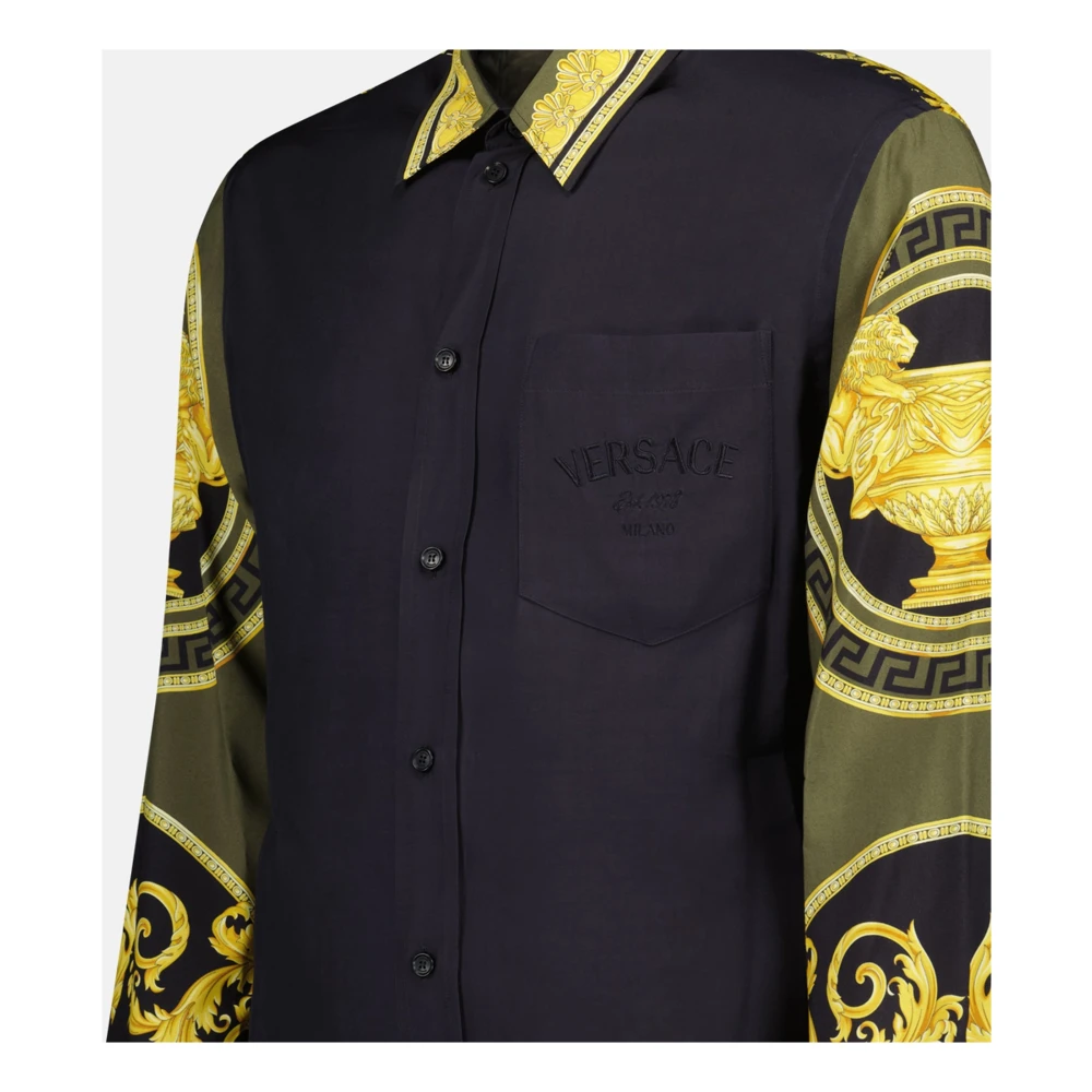Versace Barocco Print Shirt Herfst-Winter 2024 Black Heren