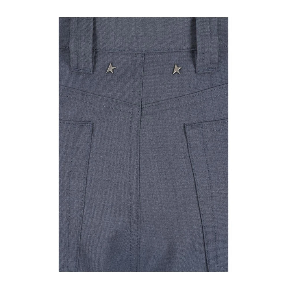 Golden Goose Wollen Cargo Broek Regular Fit Monochroom Blue Dames