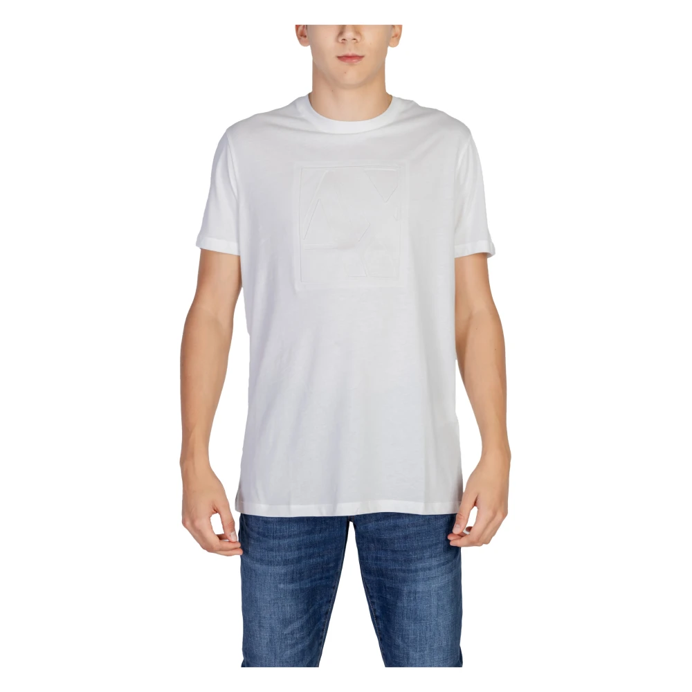 Armani Exchange Witte Katoenen T-shirt Korte Mouw White Heren