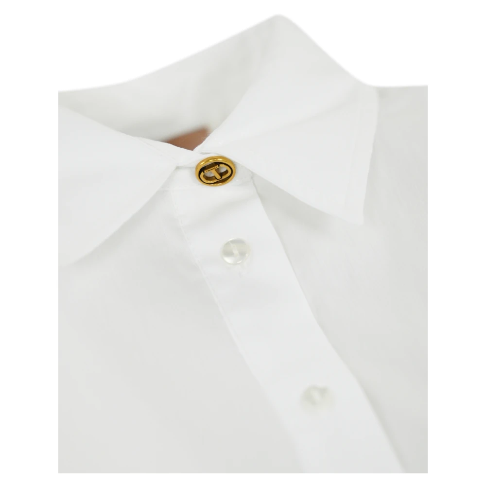 Twinset Witte Polo Stijl Shirt White Dames