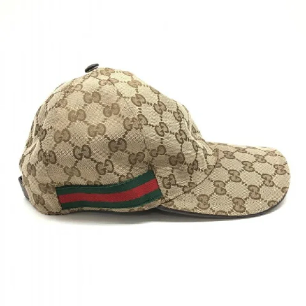 Gucci Vintage Pre-owned Canvas hats Beige Dames