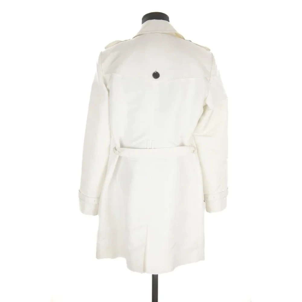 Burberry Vintage Pre-owned Polyester outerwear White Dames