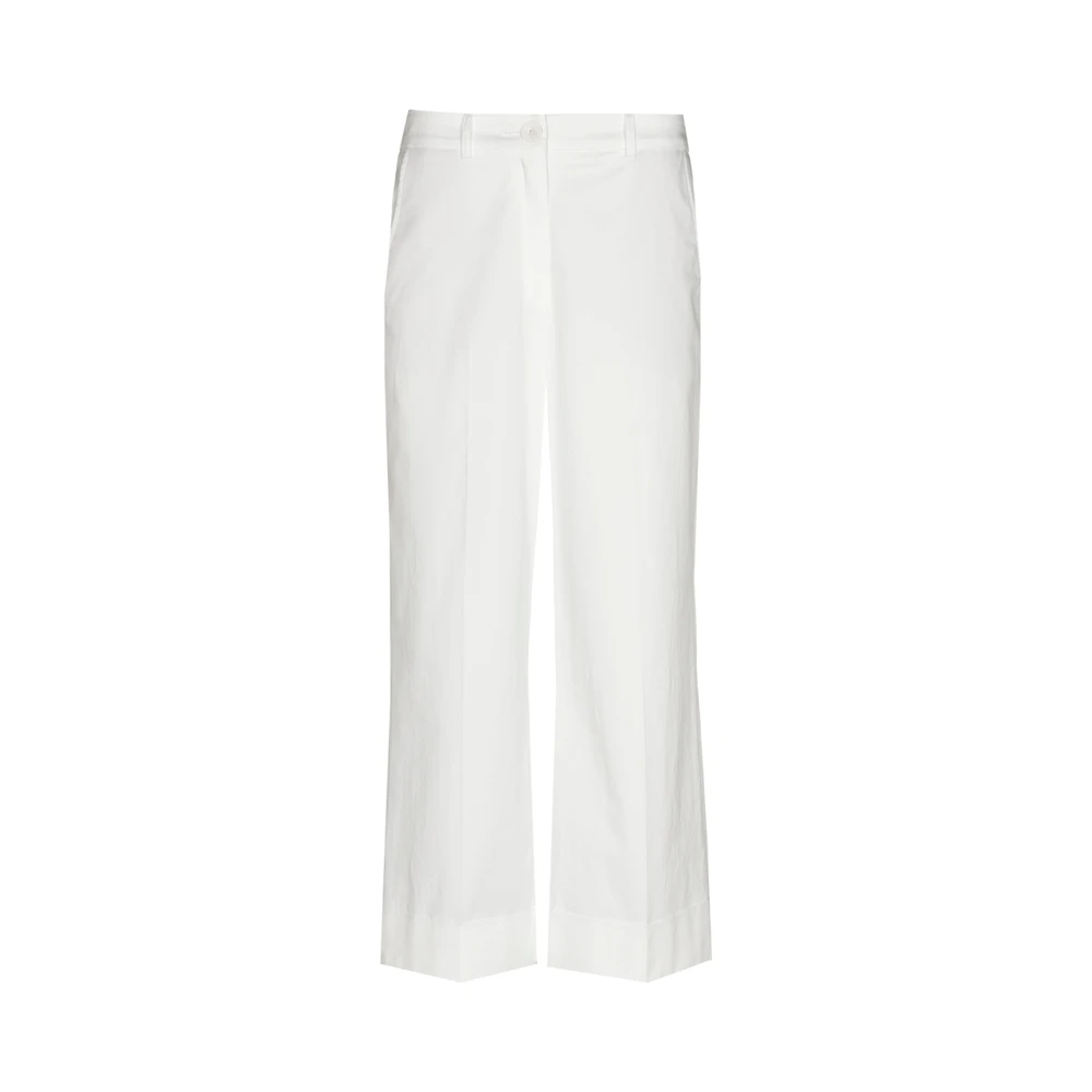 Marie Méro Witte Wijde Poplin Broek White Dames