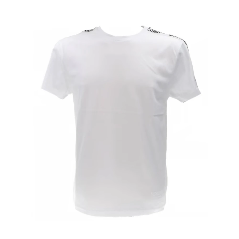 Moschino Wit Bedrukt T-Shirt Korte Mouwen White Heren