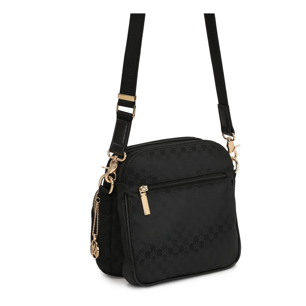 Kazar Veelzijdige Zwarte Stoffen Messenger Tas Black Dames
