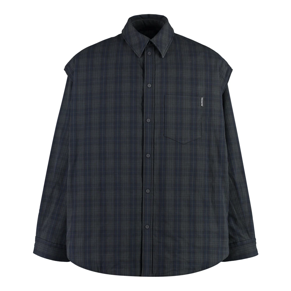 Balenciaga Zijde Katoenen Overshirt Gray Heren