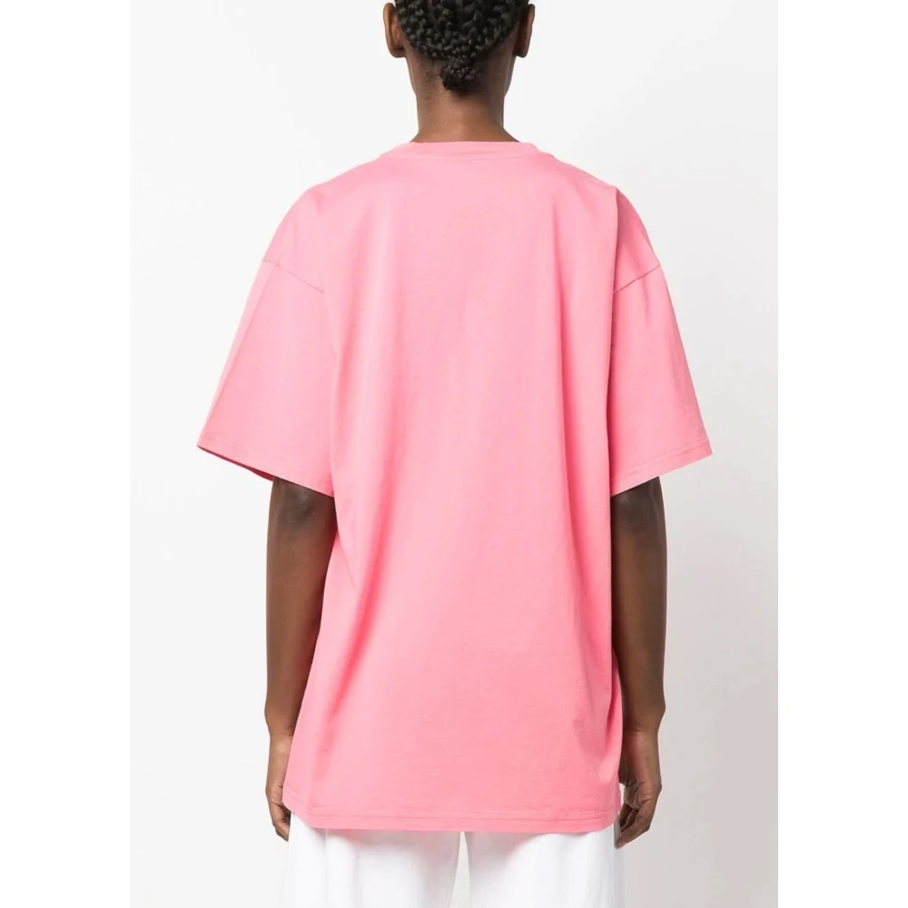 Moschino Multicolor geborduurd logo roze shirt Pink Dames